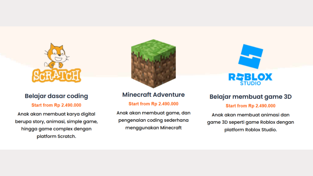 Pilihan Program Pembelajaran dalam Kodio Rookie